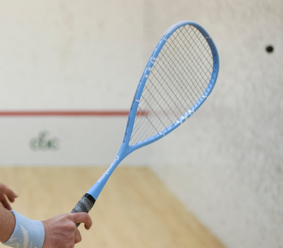 Buy Gracelyne Blue Squash Racquet (racket) frame for sale. Beginner, intermediate, advanced, pro, college, players. Light-weight, head-light balance squash racquet, Gracelyne is where you can buy your squash racquet and equipment needs today. Squash sale 